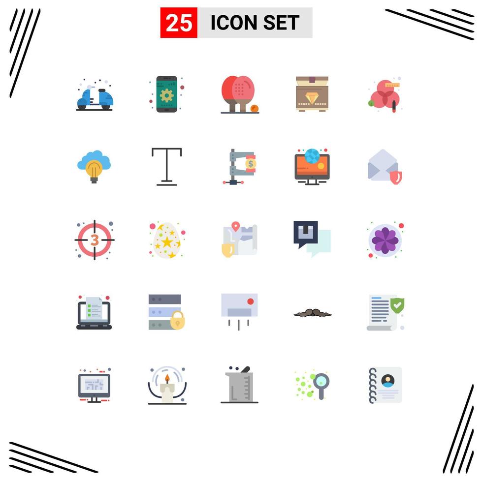 pack d'icônes vectorielles stock de 25 signes et symboles de ligne pour les éléments de conception vectoriels modifiables de jeu de trésor de dispositif de coffre créatif vecteur