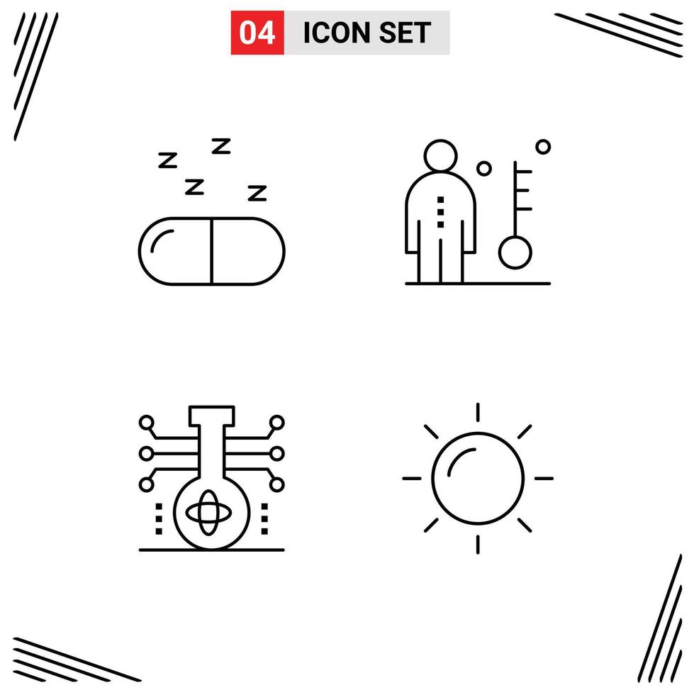 pack d'icônes vectorielles stock de 4 signes et symboles de ligne pour les éléments de conception vectoriels modifiables de la science clé des employés de la connaissance des médicaments vecteur