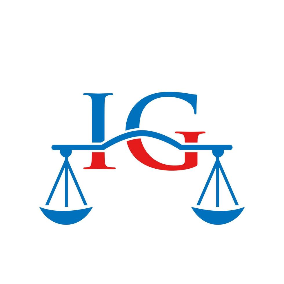 lettre ig création de logo de cabinet d'avocats pour avocat, justice, avocat, juridique, service d'avocat, cabinet d'avocats, échelle, cabinet d'avocats, avocat d'entreprise vecteur