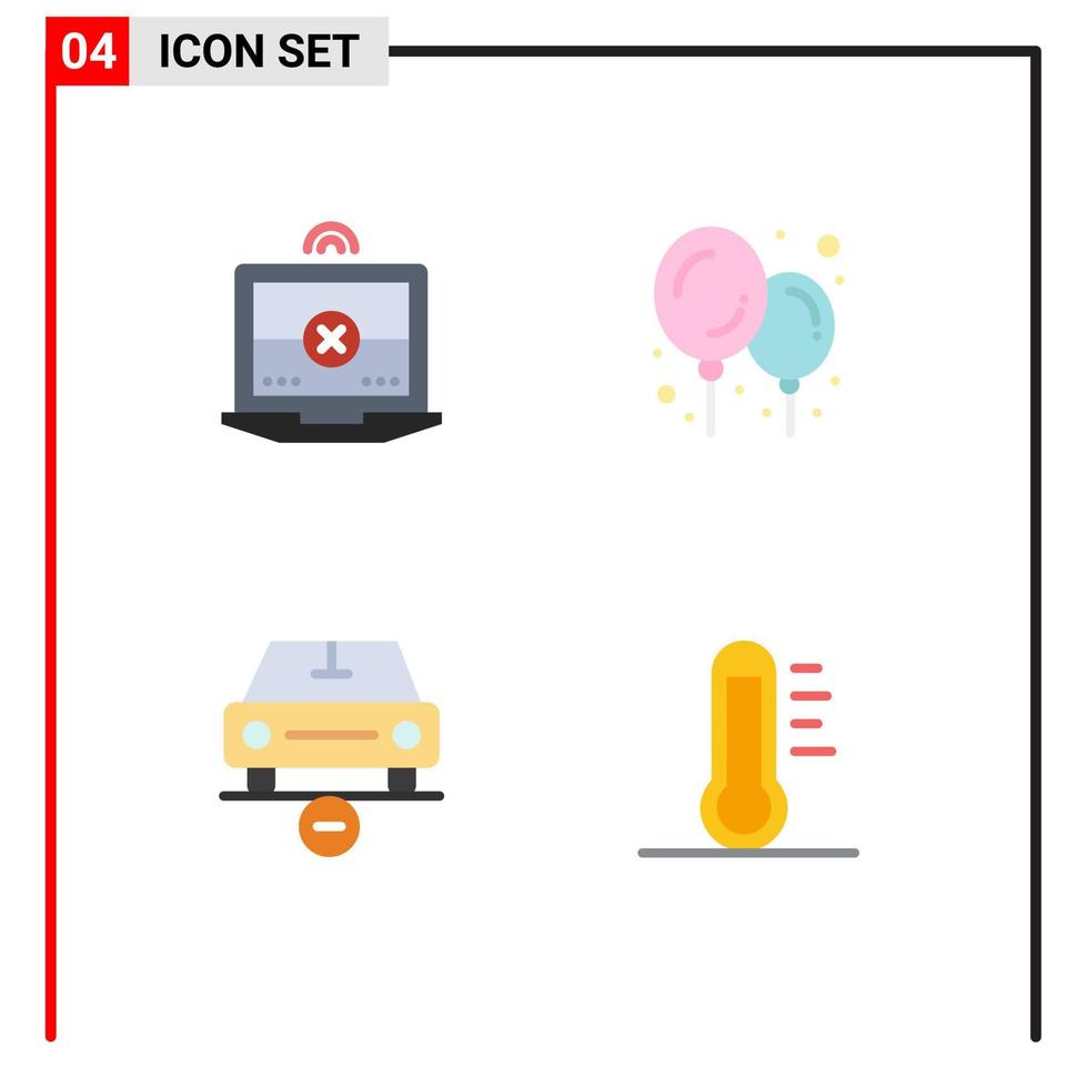 pack d'interface utilisateur de 4 icônes plates de base de véhicules portables trucs pour bébés supprimer les éléments de conception vectoriels modifiables d'écologie vecteur