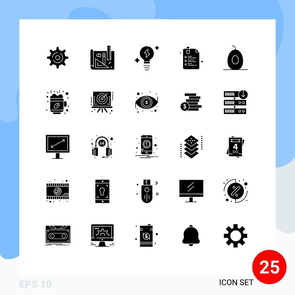 25 icônes créatives signes et symboles modernes d'éléments de conception vectoriels modifiables de l'école d'avocat léger de nourriture chaude vecteur