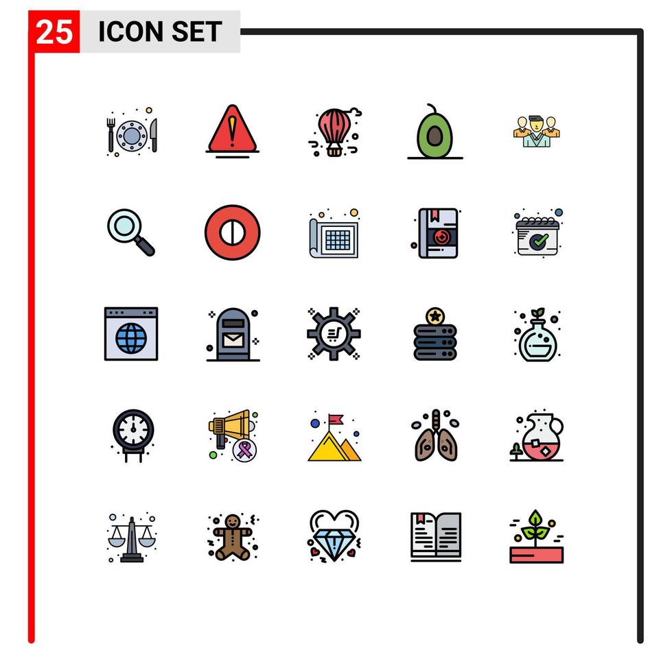 pack d'icônes vectorielles stock de 25 signes et symboles de ligne pour les éléments de conception vectoriels modifiables de la nourriture du personnel du ballon de sécurité des gangs vecteur