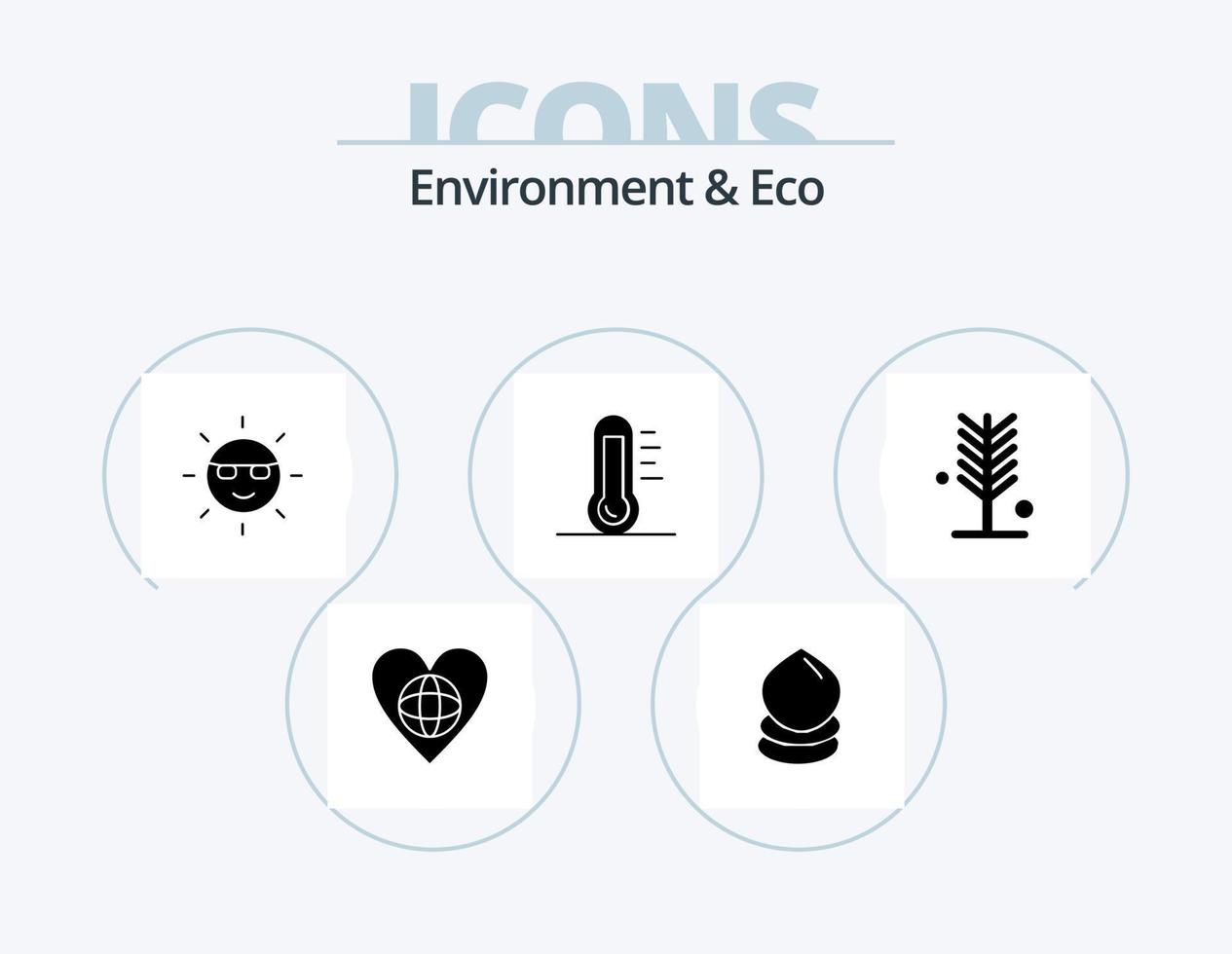 pack d'icônes environnement et glyphe écologique 5 conception d'icônes. environnement. écologie. environnement. éco. la nature vecteur