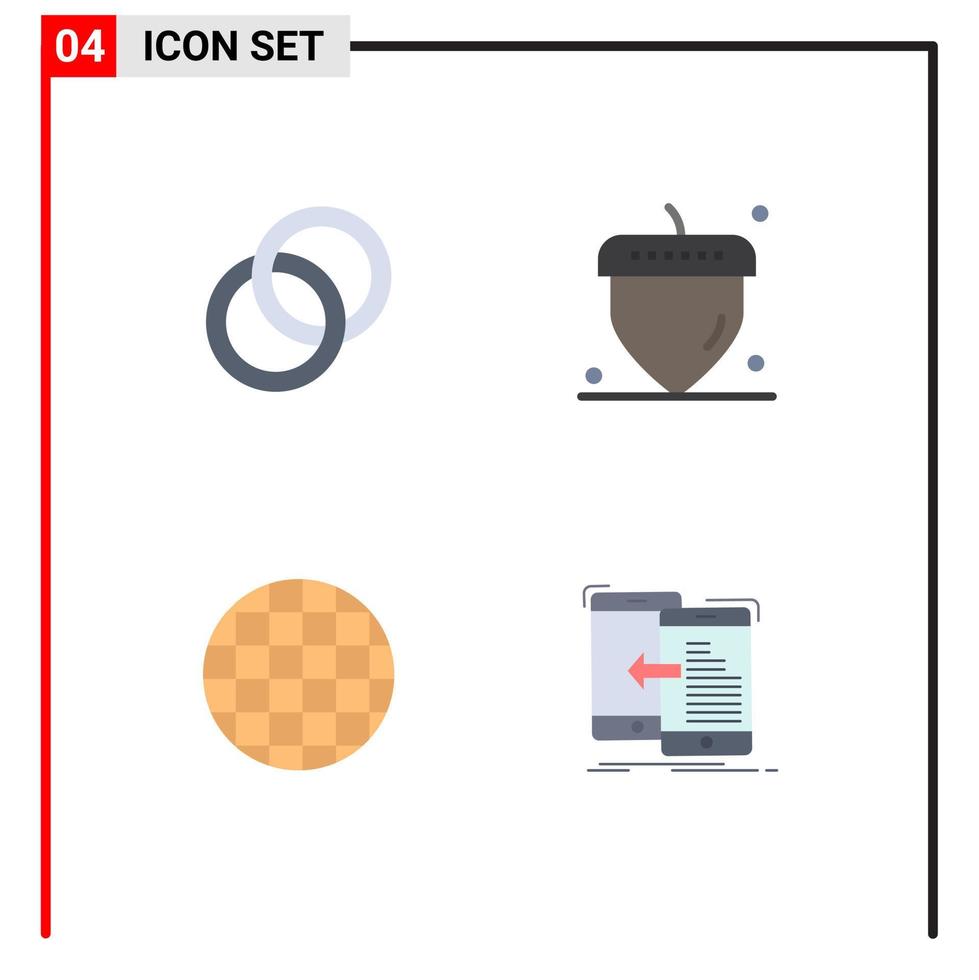 groupe de 4 icônes plates modernes définies pour l'engagement de gaufres en anneau thanksgiving transfert éléments de conception vectoriels modifiables vecteur