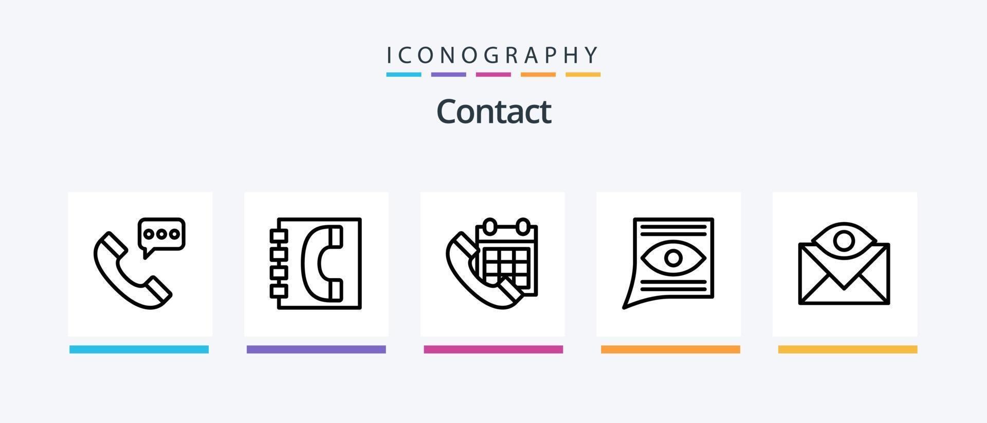 pack d'icônes de la ligne de contact 5, y compris l'appel. passoire. aider. conversation. prendre contact. conception d'icônes créatives vecteur