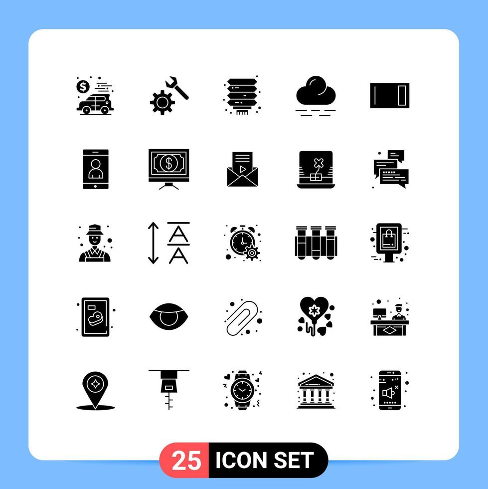 pack de 25 signes et symboles de glyphes solides modernes pour les supports d'impression Web tels que les appareils chinois de la carte de la maison éléments de conception vectoriels modifiables chauds vecteur