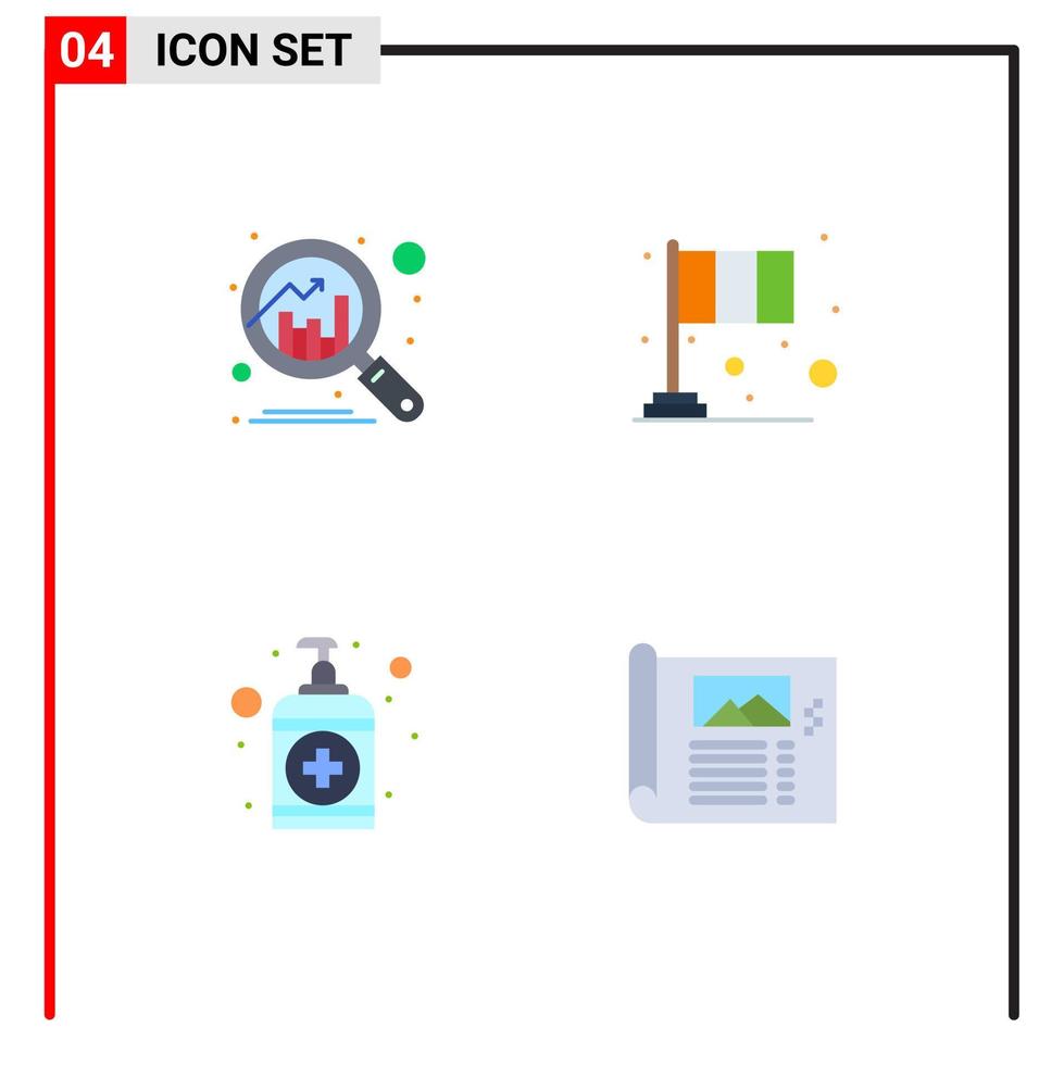 ensemble de 4 pack d'icônes plates commerciales pour la couche 1 croquis main plan conception éléments de conception vectoriels modifiables vecteur