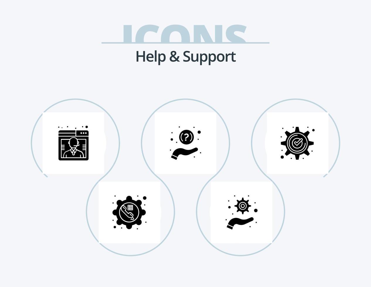 aide et support pack d'icônes glyphe 5 conception d'icônes. approuvé. Support. Entreprise. question. FAQ vecteur