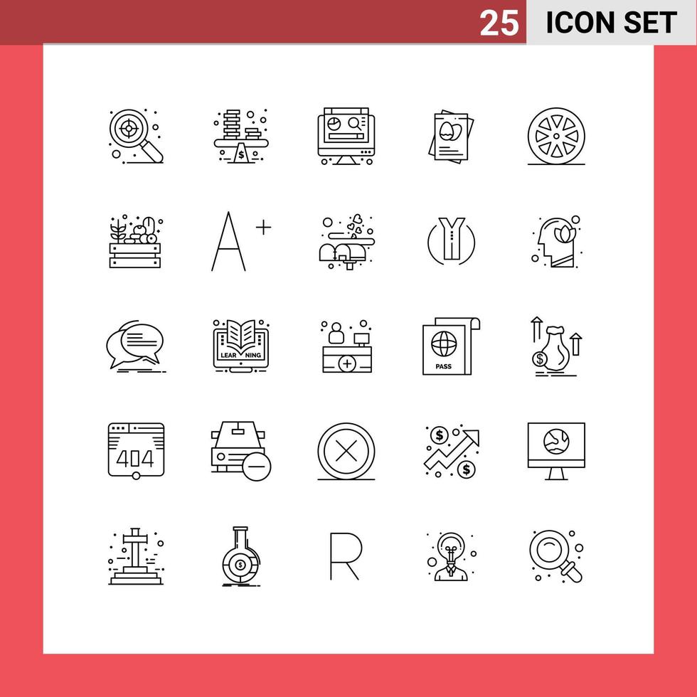25 icônes créatives signes et symboles modernes d'aliments sains ordinateur oeufs de pâques éléments de conception vectoriels modifiables vecteur