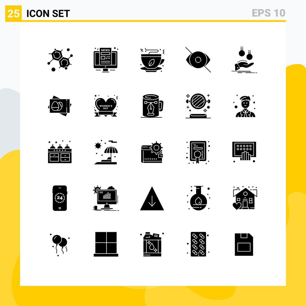 ensemble de 25 symboles d'icônes d'interface utilisateur modernes signes pour la vision du café humain à la main face à des éléments de conception vectoriels modifiables vecteur