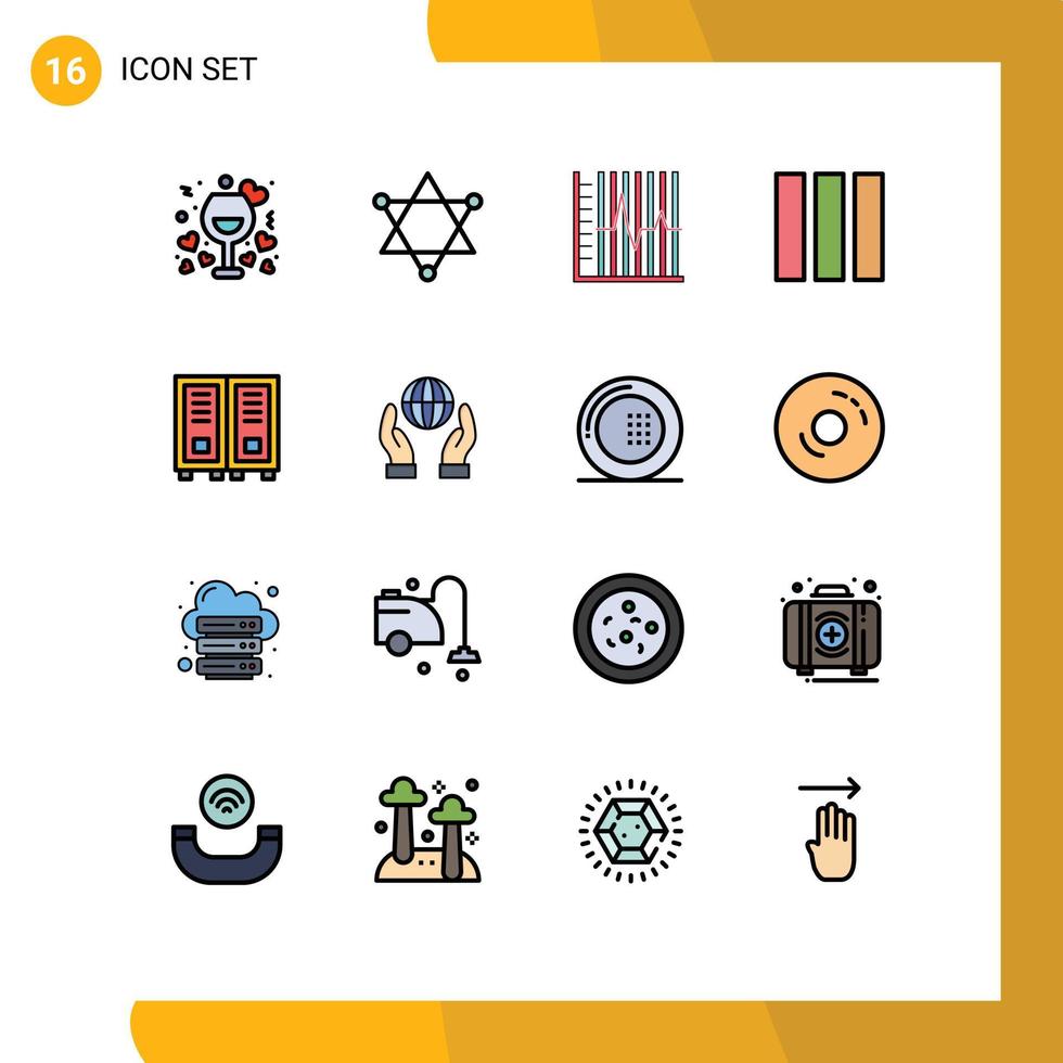ensemble de 16 symboles d'icônes d'interface utilisateur modernes signes pour la bibliothèque web conception progression mise en page récupération éléments de conception vectoriels créatifs modifiables vecteur