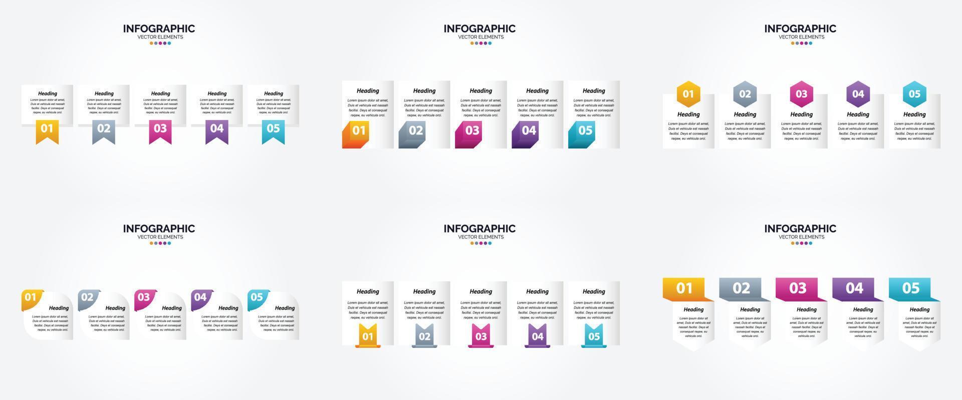 ensemble de conception plate d'infographie d'illustration vectorielle pour la brochure publicitaire et le magazine vecteur