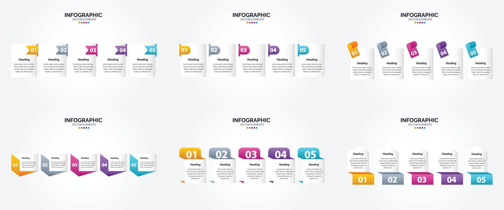 ensemble de conception plate d'infographie d'illustration vectorielle pour la brochure publicitaire et le magazine vecteur