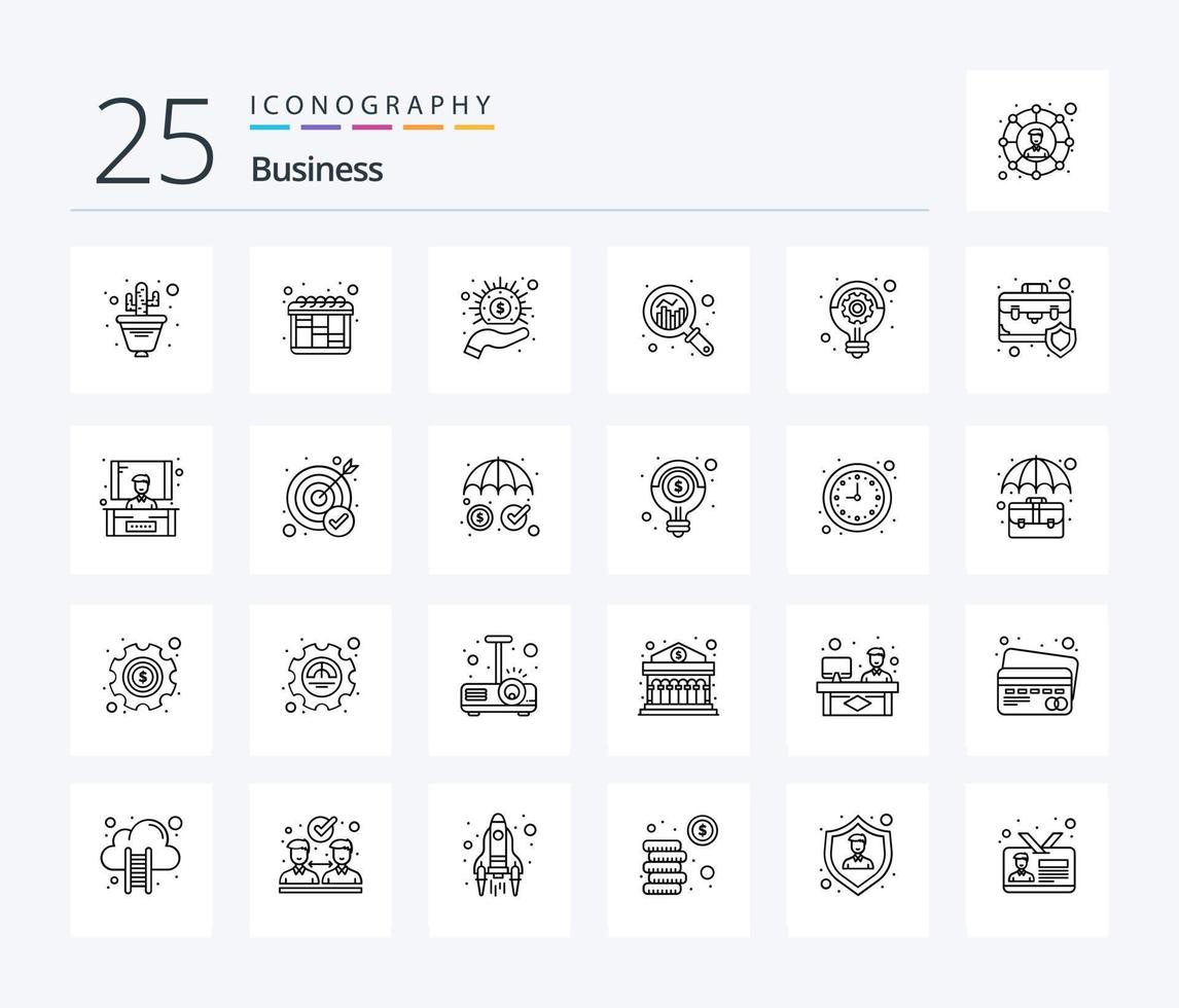 pack d'icônes de 25 lignes d'affaires, y compris la stratégie. Entreprise. en espèces. graphique. croissance vecteur