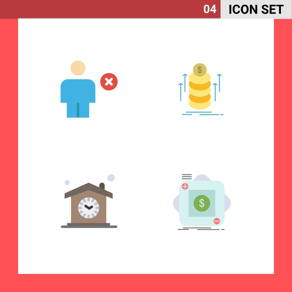 4 icônes plates vectorielles thématiques et symboles modifiables d'avatar home human bundle temps éléments de conception vectoriels modifiables vecteur