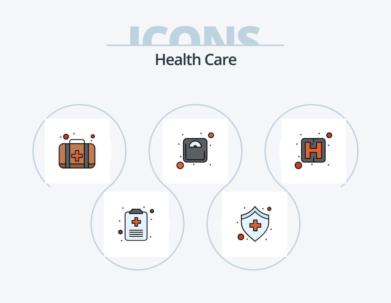 pack d'icônes rempli de ligne de soins de santé 5 conception d'icônes. thermomètre. du sang. stéthoscope. diagnostic vecteur