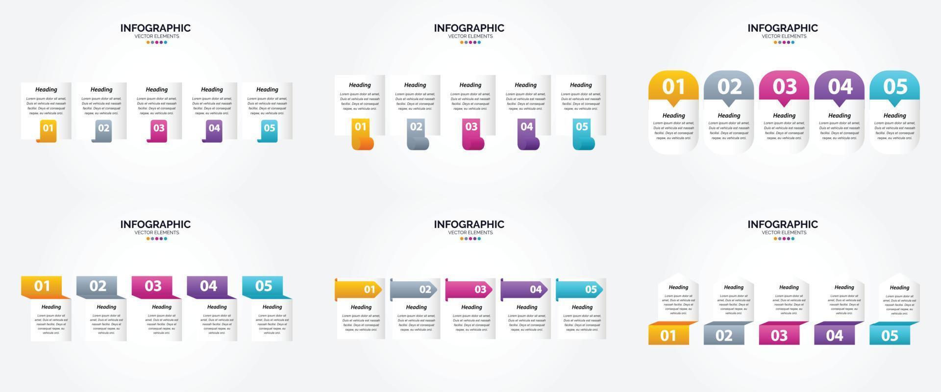 ensemble de conception plate d'infographie d'illustration vectorielle pour la brochure publicitaire et le magazine vecteur