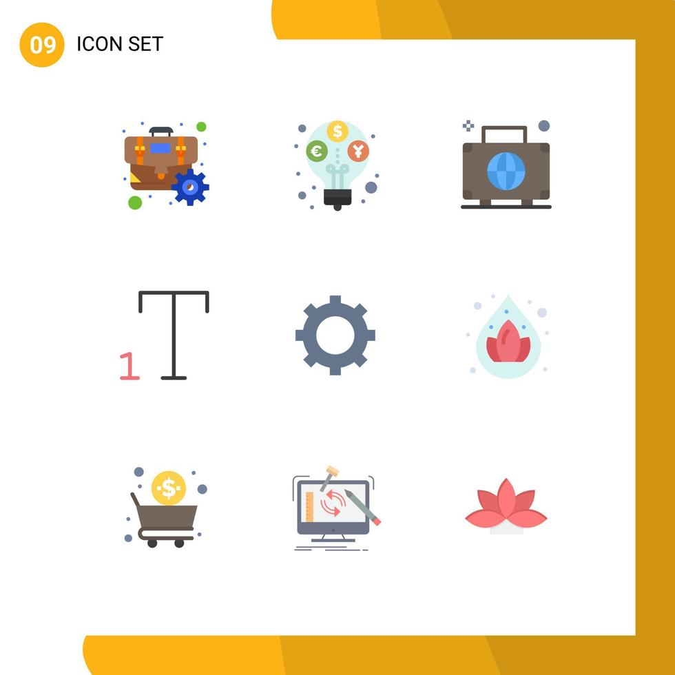 pack d'icônes vectorielles stock de 9 signes et symboles de ligne pour les éléments de conception vectoriels modifiables de bagages d'indice de sac de rouage vecteur