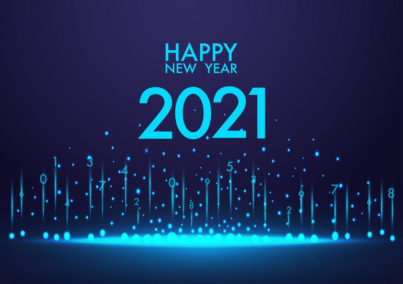 bonne année 2021 couleur de fond bleu vecteur