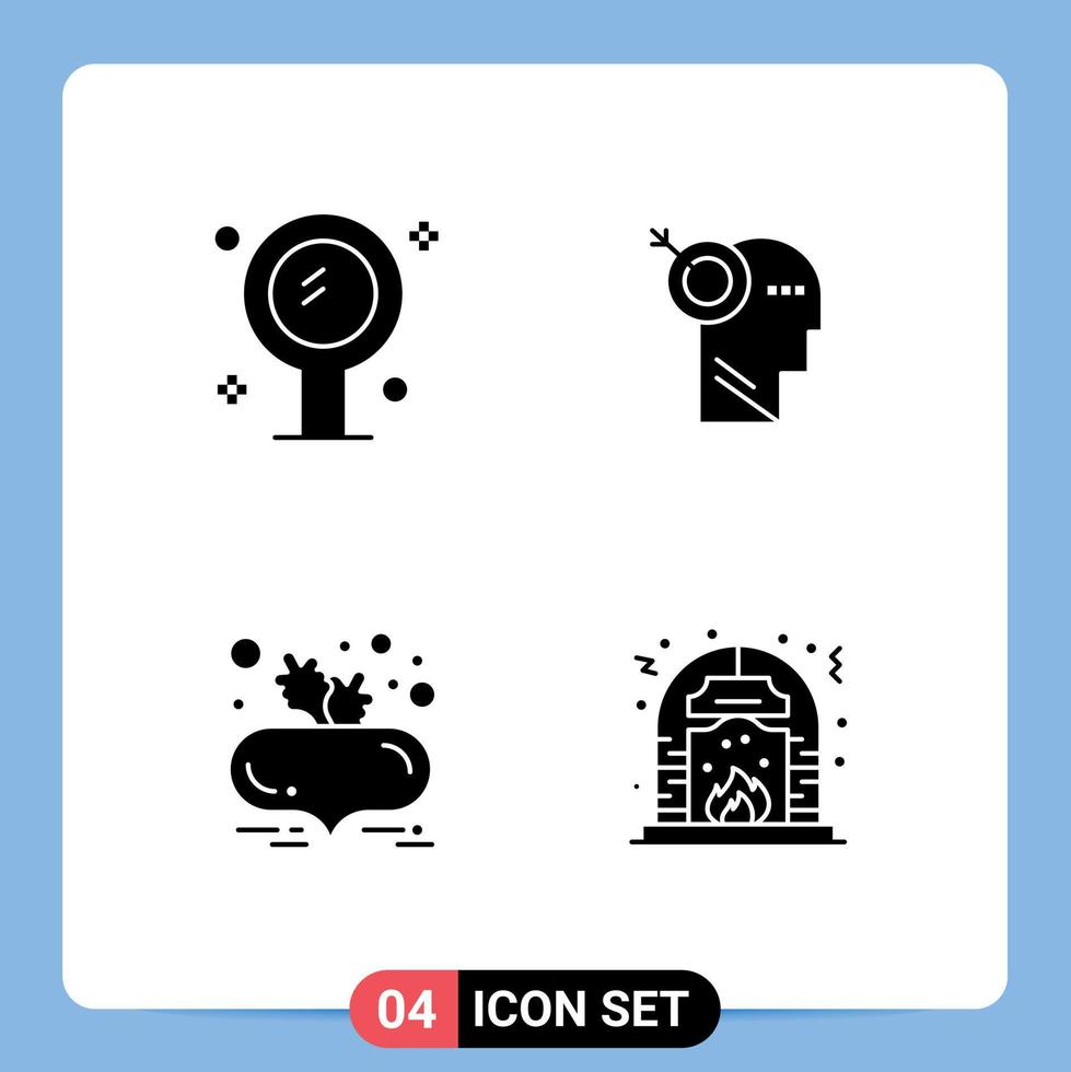 pack d'icônes vectorielles stock de 4 signes et symboles de ligne pour la betterave de salle de bain avec des feuilles miroir focus alimentaire éléments de conception vectoriels modifiables vecteur