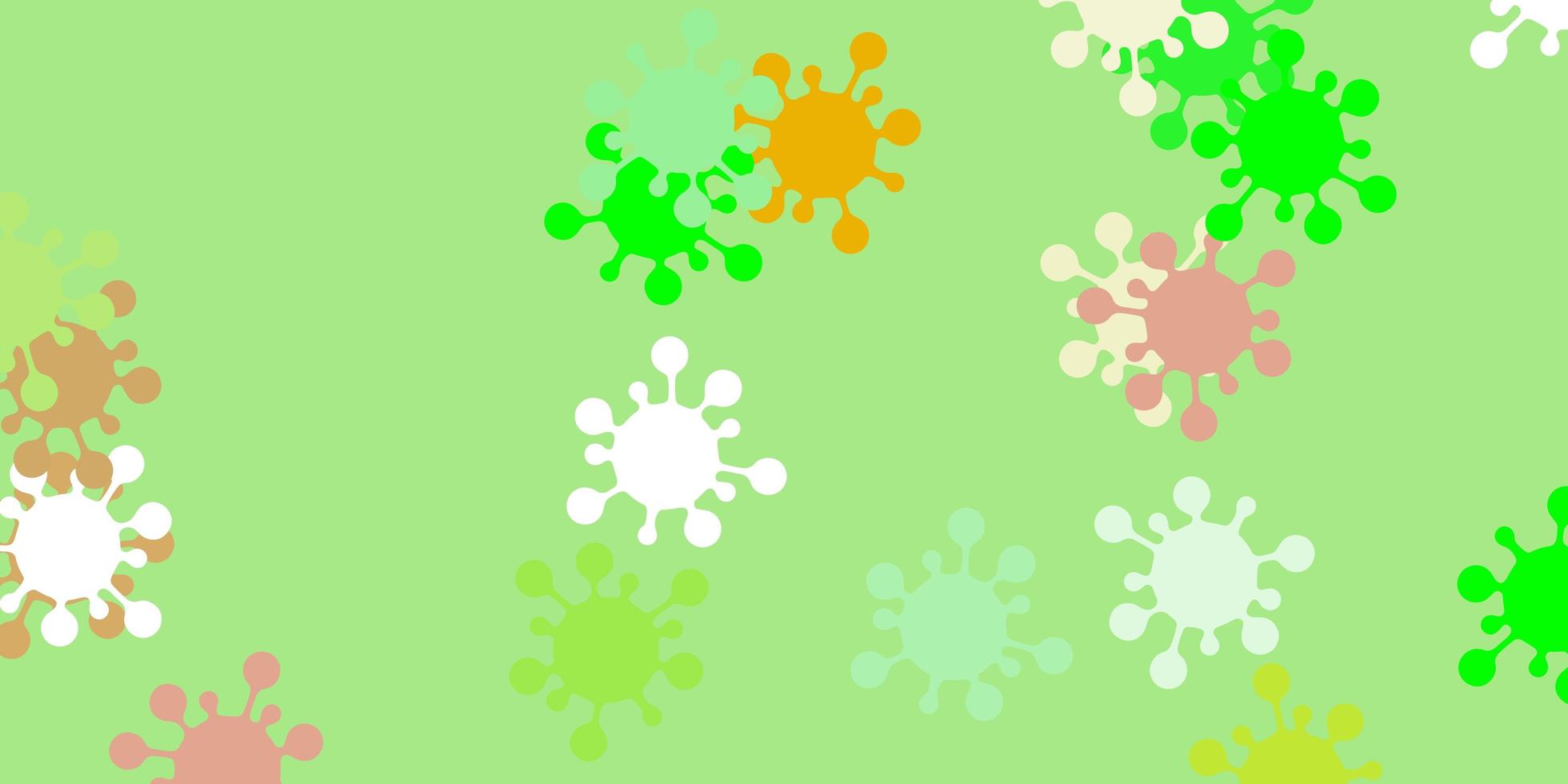 toile de fond de vecteur multicolore clair avec symboles de virus.
