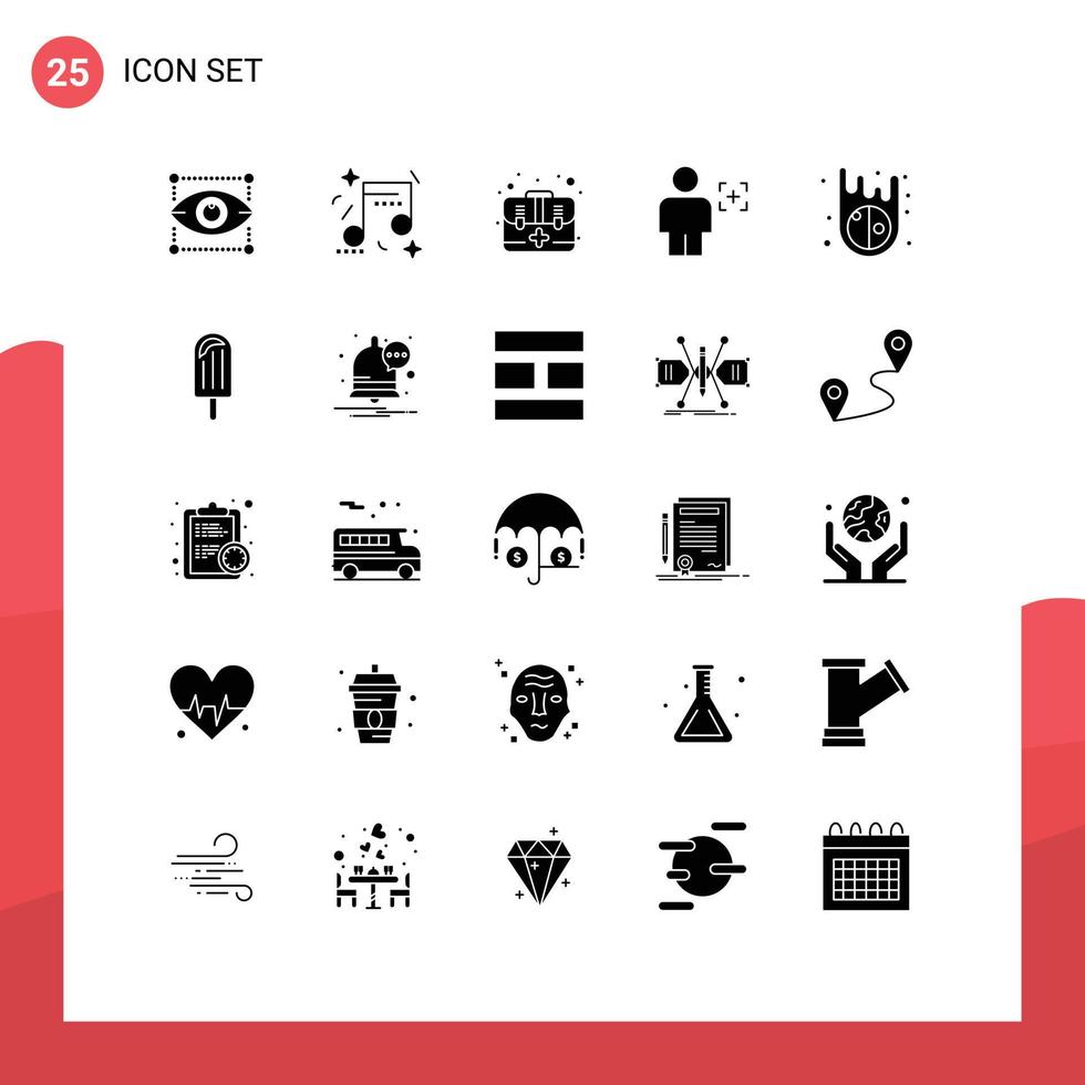 ensemble de 25 symboles d'icônes d'interface utilisateur modernes signes pour les astéroïdes aide à l'image avatar humain éléments de conception vectoriels modifiables vecteur