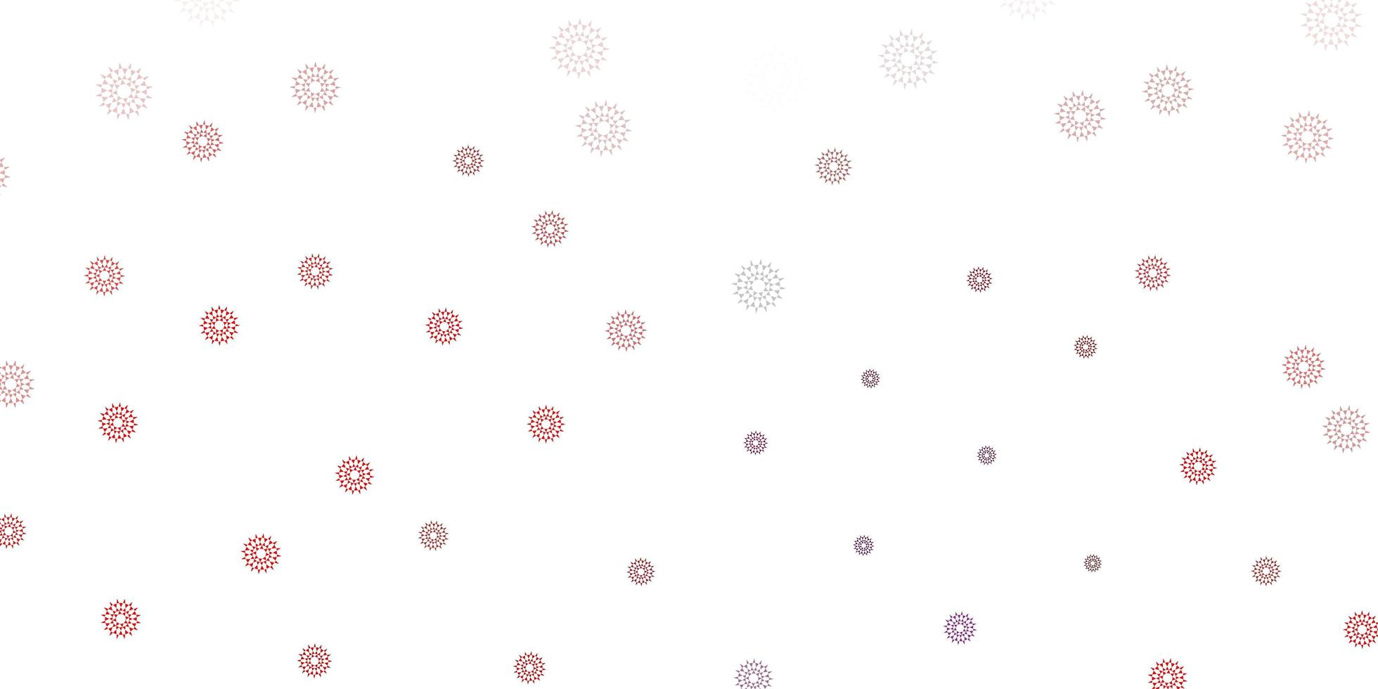 texture de doodle vecteur rose clair, rouge avec des fleurs.