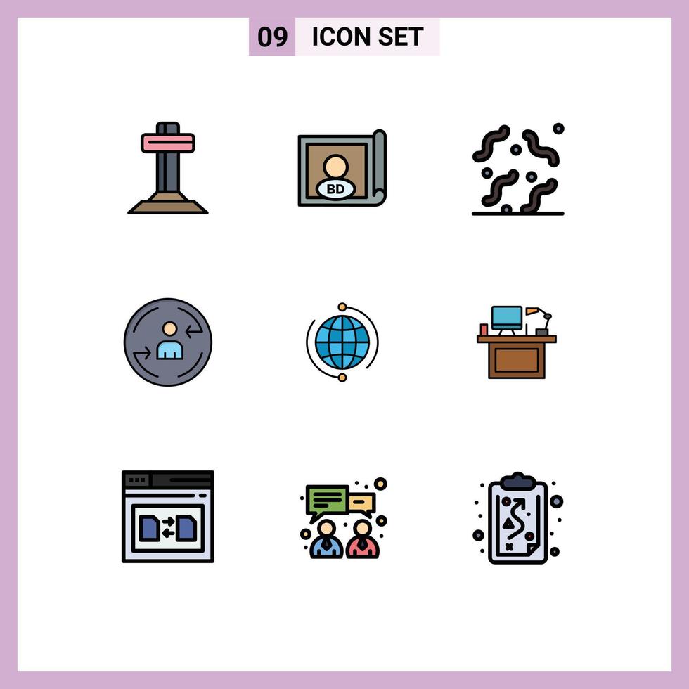 ensemble de 9 symboles d'icônes d'interface utilisateur modernes signes pour le marketing d'entreprise halloween digital peturning éléments de conception vectoriels modifiables vecteur
