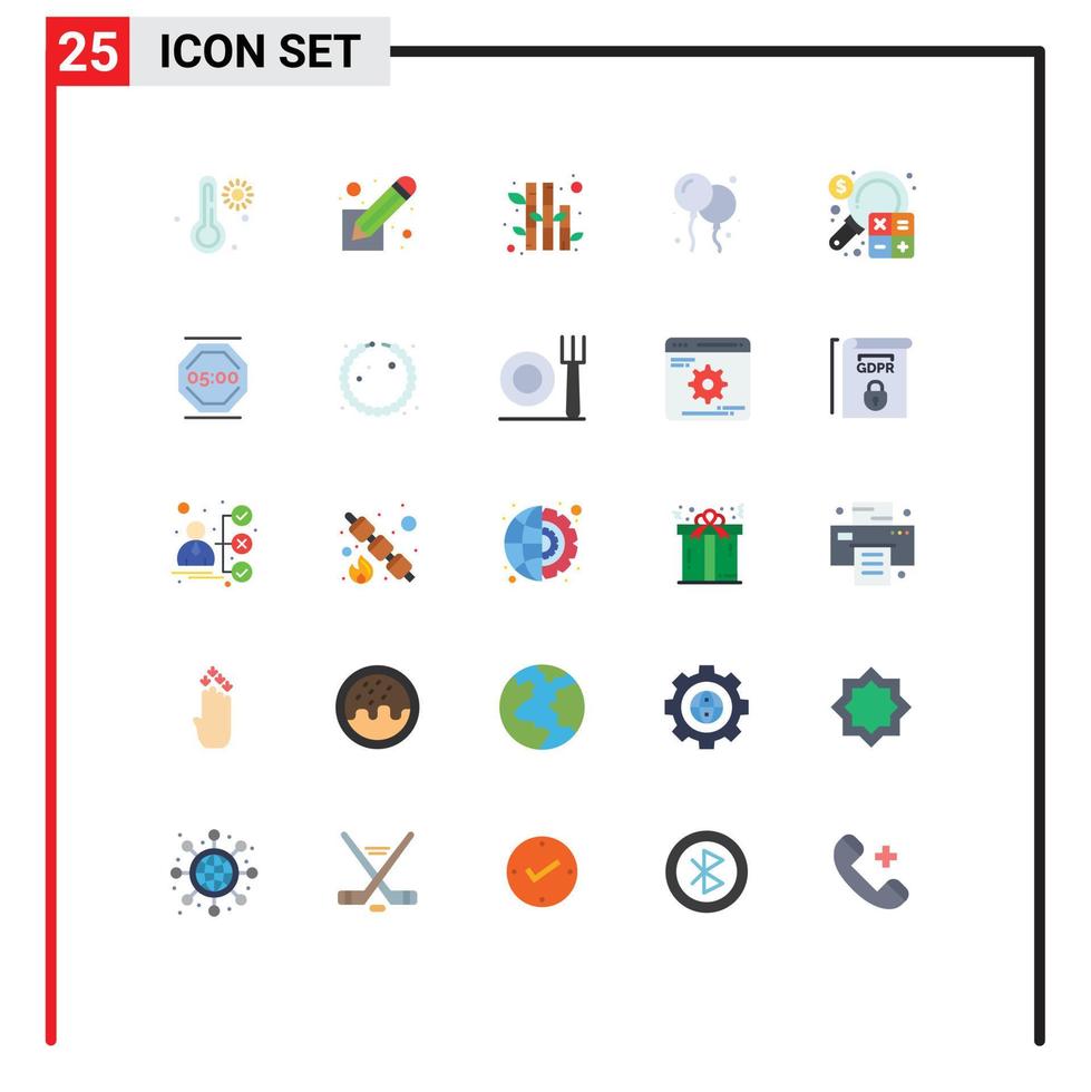 pack de 25 signes et symboles de couleurs plates modernes pour les supports d'impression Web tels que l'analyse de la nature des entreprises de marketing canada éléments de conception vectoriels modifiables vecteur