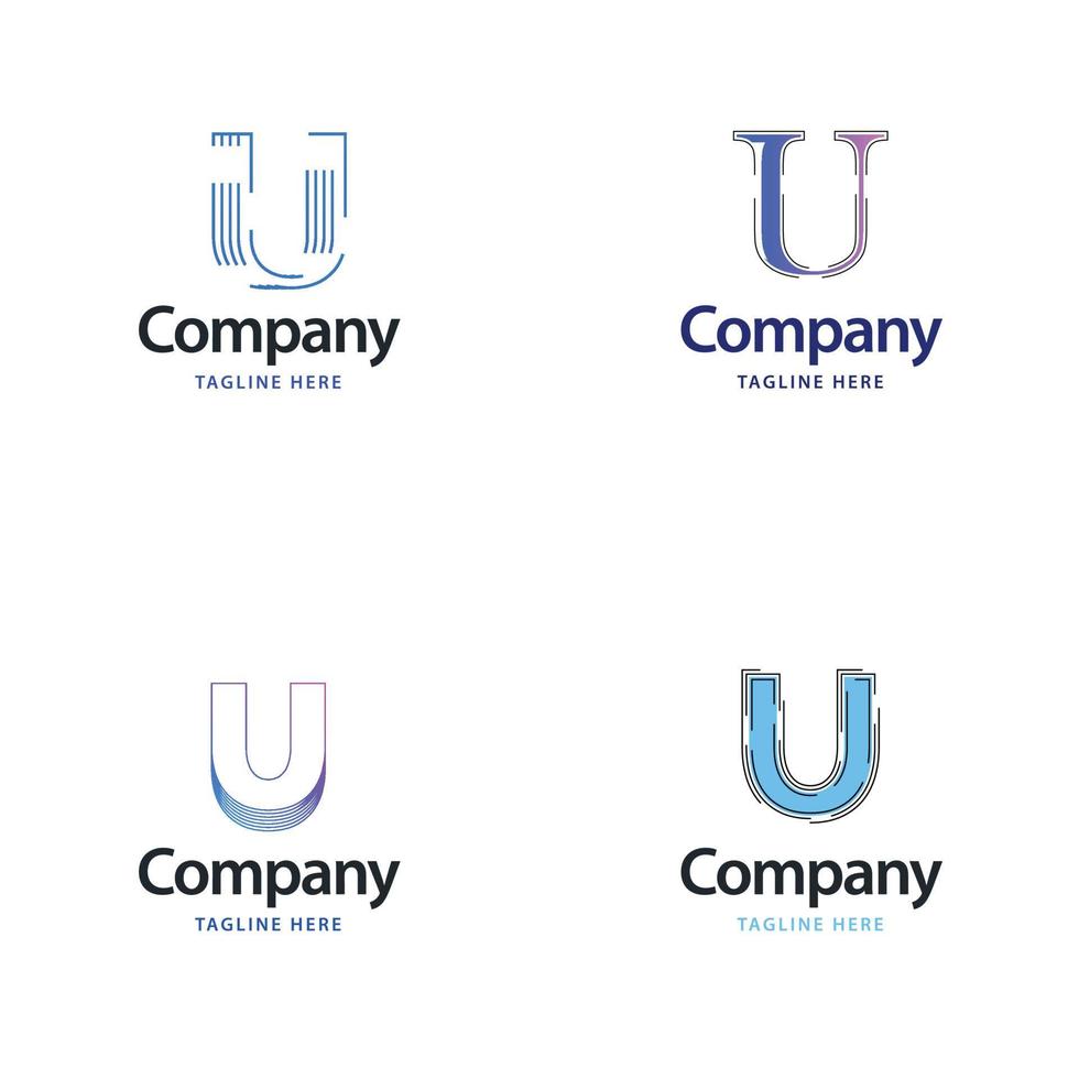 lettre u grand logo pack design création de logos modernes créatifs pour votre entreprise vecteur