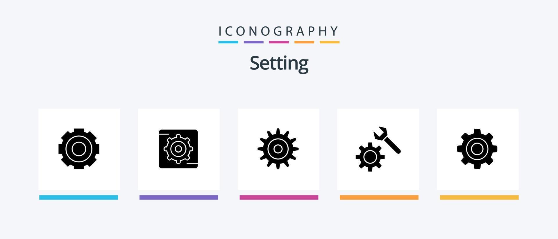 réglage du pack d'icônes glyphe 5, y compris la roue. général. équipement. basique. clé. conception d'icônes créatives vecteur