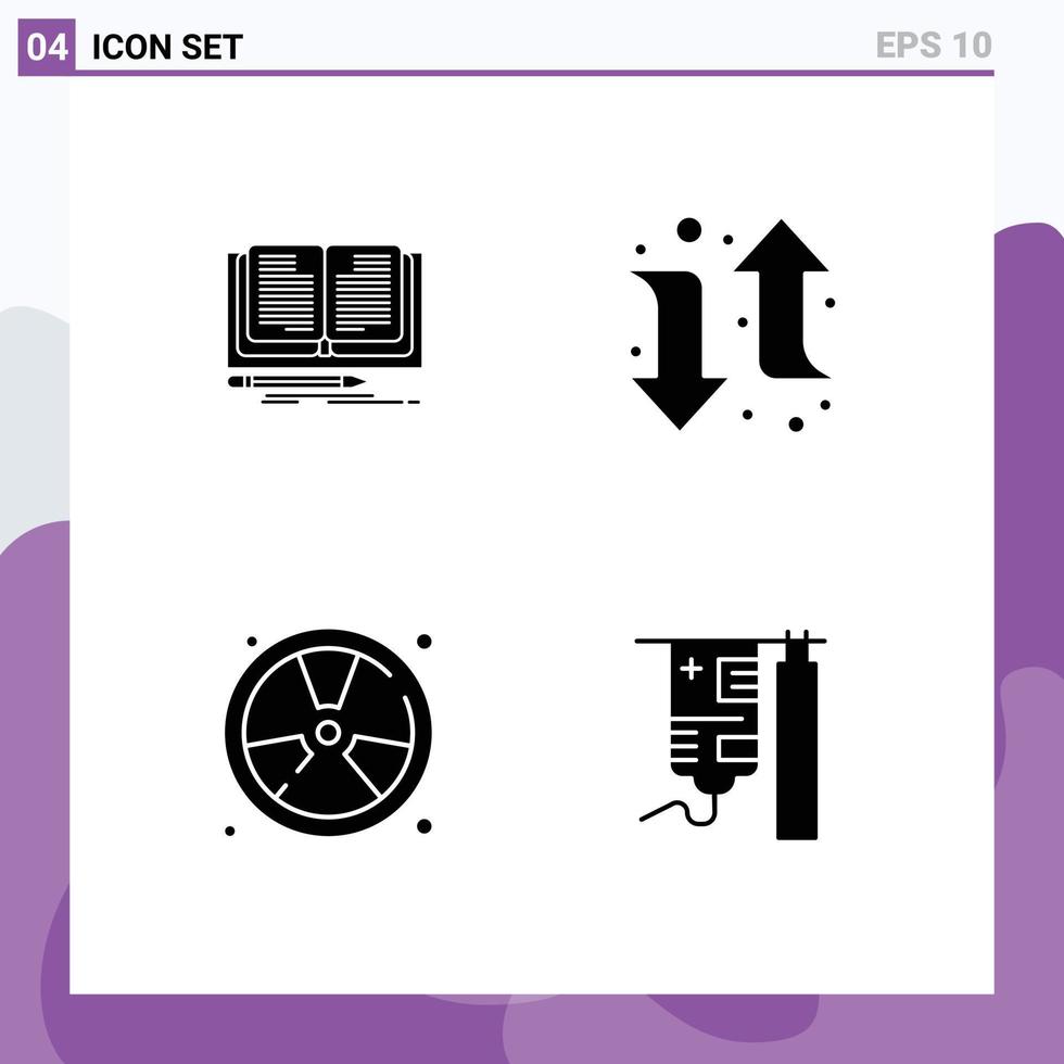 ensemble de pack de glyphes solides commerciaux pour écrire des éléments de conception vectoriels modifiables vecteur