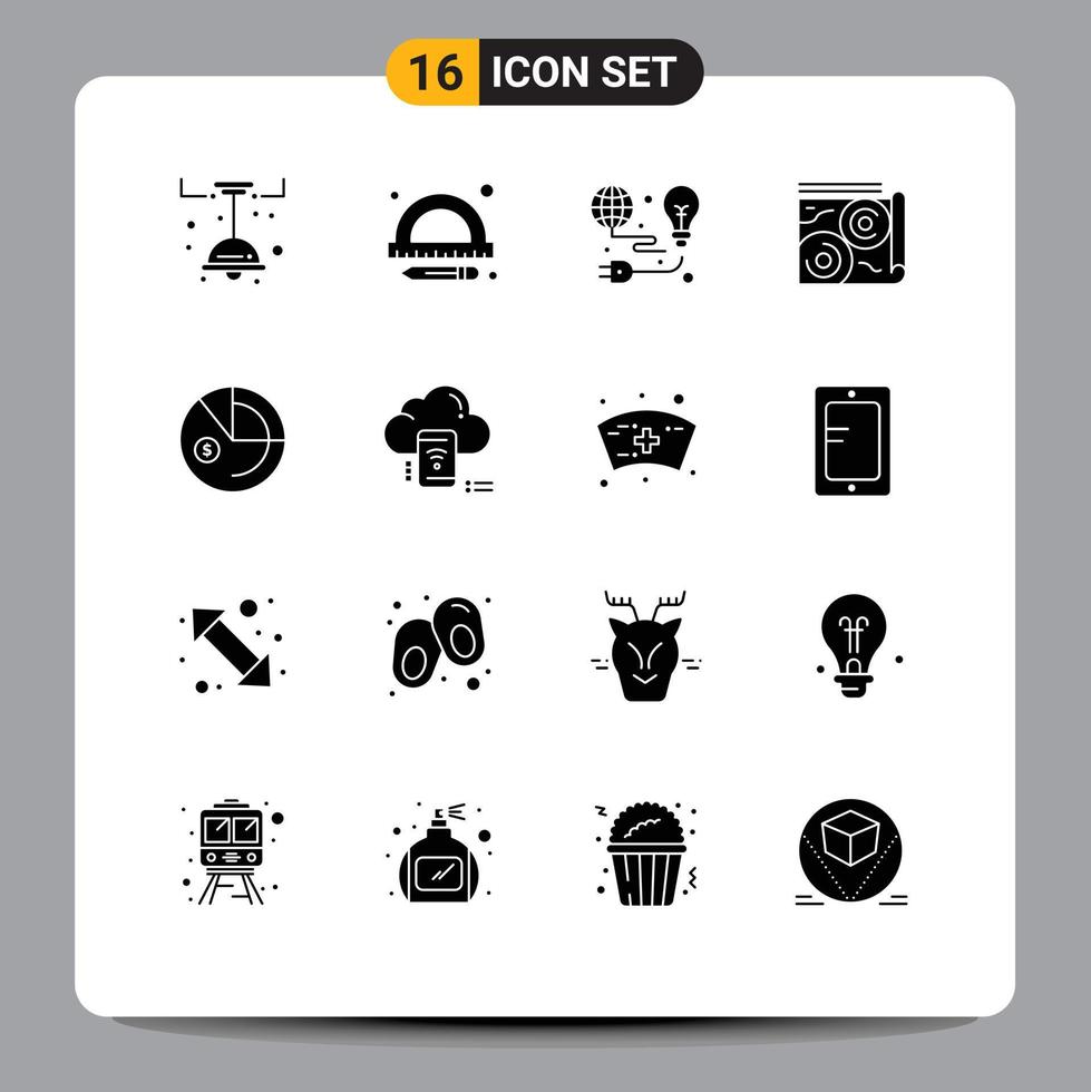 pack d'icônes vectorielles stock de 16 signes et symboles de ligne pour les éléments de conception vectoriels modifiables de carte de guide vert de voyage de données vecteur