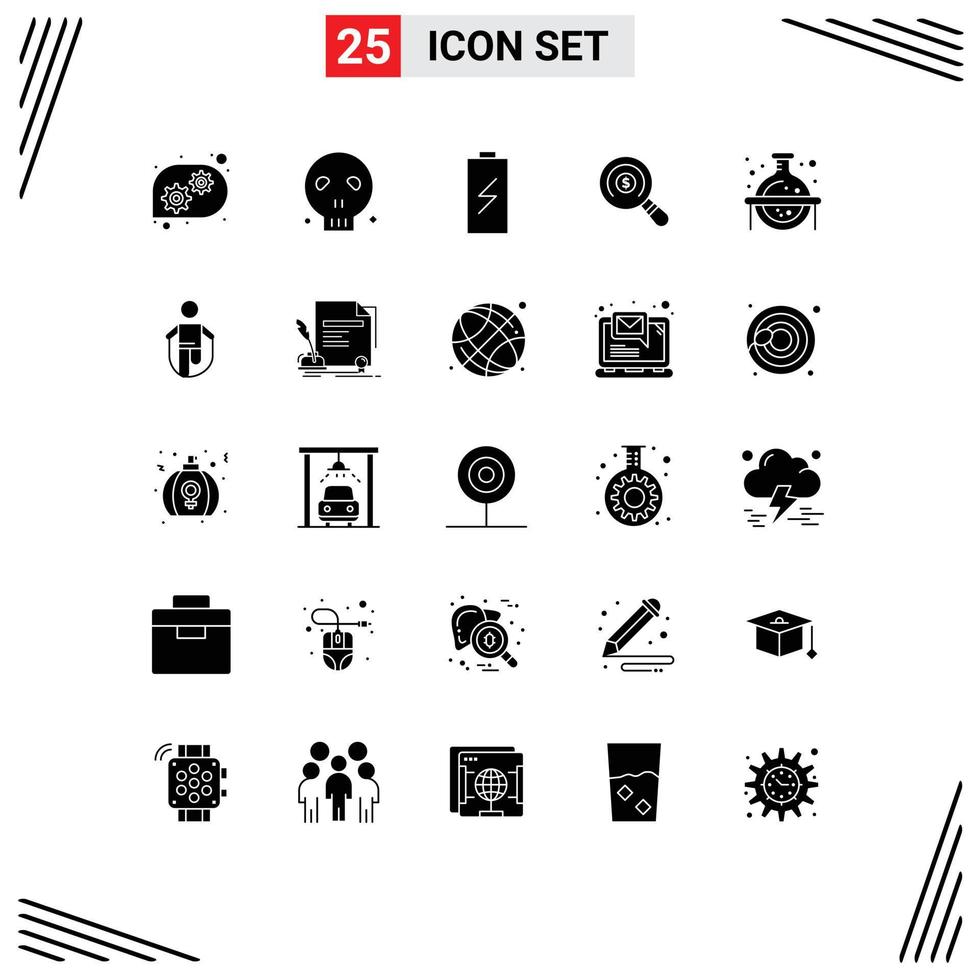 25 icônes créatives signes et symboles modernes de flacon shopping frais recherche ecommerce éléments de conception vectoriels modifiables vecteur