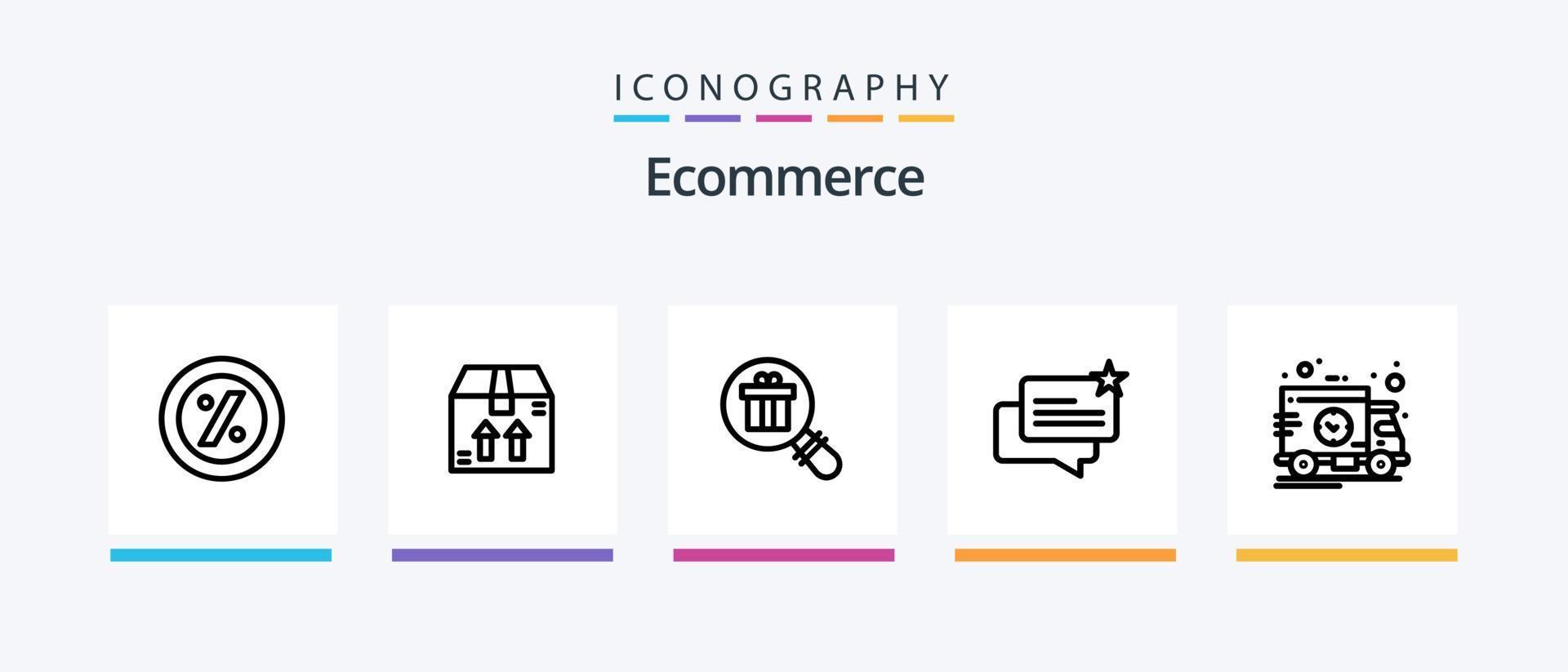 pack d'icônes ligne 5 de commerce électronique, y compris le paquet. boîte. cadeau. commerce électronique. main. conception d'icônes créatives vecteur