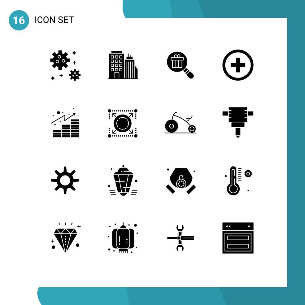 pack d'icônes vectorielles stock de 16 signes et symboles de ligne pour les investissements finances analyse de cadeaux éléments de conception vectoriels modifiables réguliers vecteur