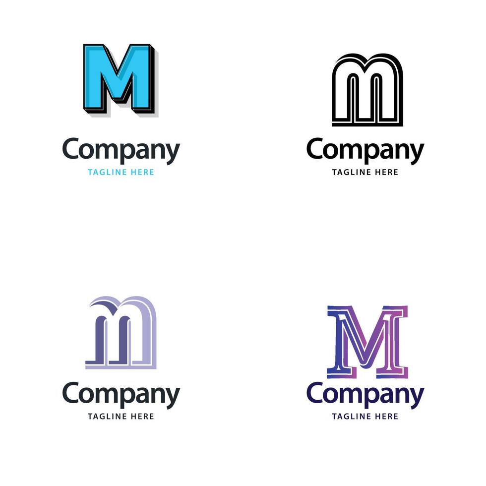 lettre m grand logo pack design création de logos modernes créatifs pour votre entreprise vecteur