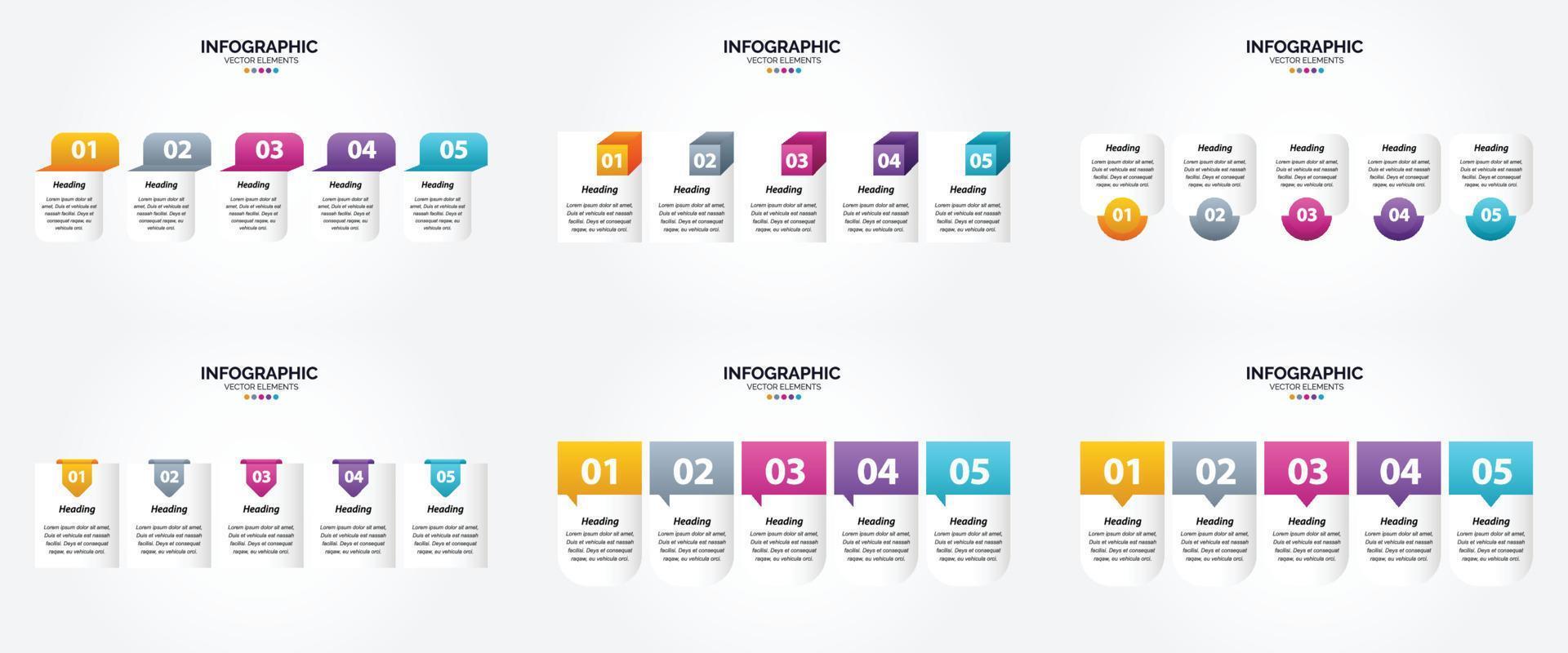 ensemble de conception plate d'infographie d'illustration vectorielle pour la brochure publicitaire et le magazine vecteur