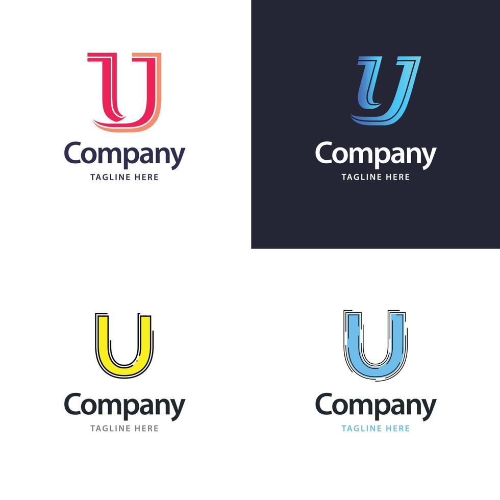 lettre u grand logo pack design création de logos modernes créatifs pour votre entreprise vecteur