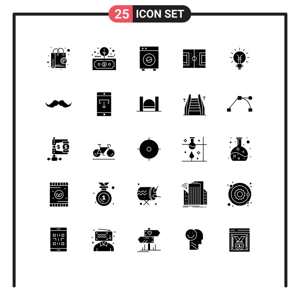 ensemble de 25 symboles d'icônes d'interface utilisateur modernes signes pour terrain de football équipement de terrain roi éléments de conception vectoriels modifiables vecteur