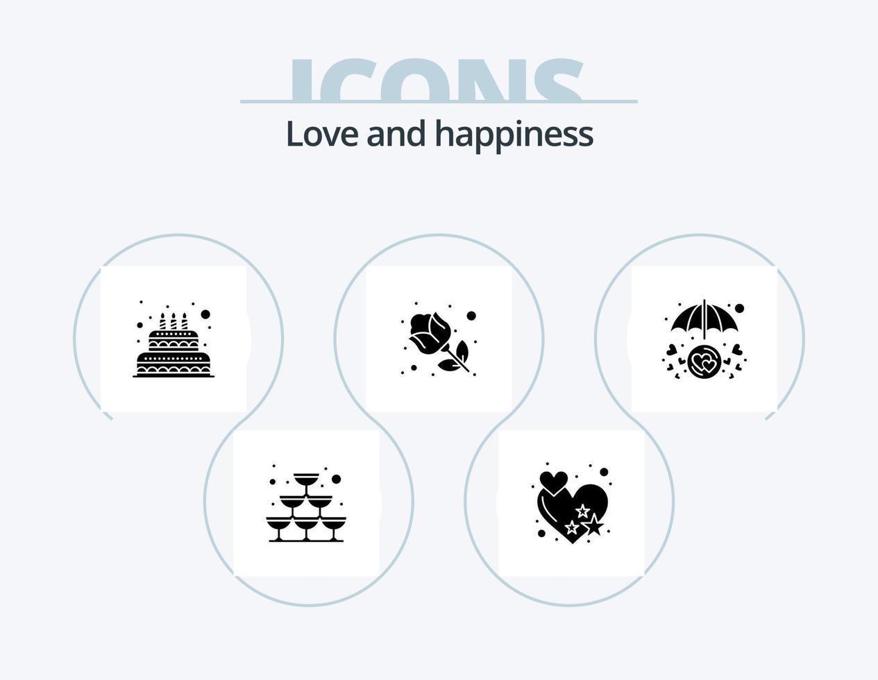 pack d'icônes de glyphe d'amour 5 conception d'icônes. aimer les soins. cœur. l'amour. cadeau. rouge vecteur