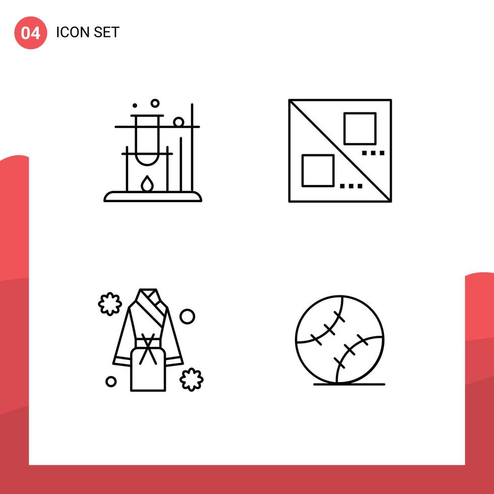 pack d'icônes vectorielles stock de 4 signes et symboles de ligne pour des éléments de conception vectoriels modifiables comme la boule de bain croisée de douche vecteur