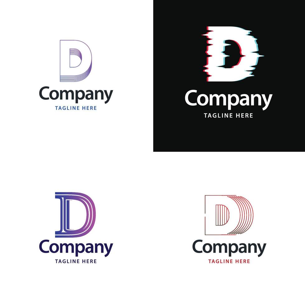 lettre d grand logo pack design création de logos modernes créatifs pour votre entreprise vecteur