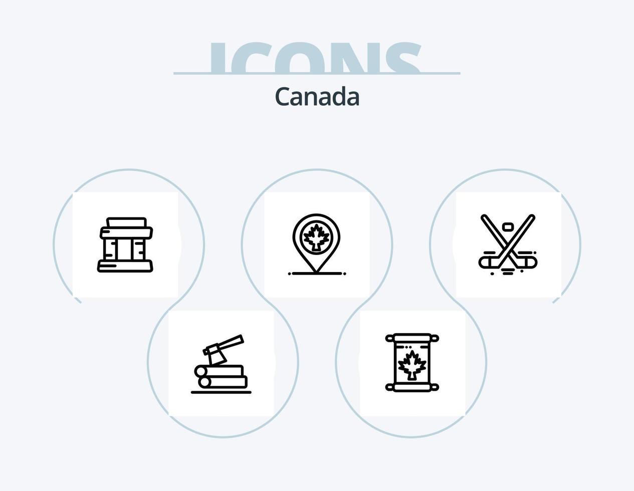 pack d'icônes canada line 5 conception d'icônes. Canada. flocons de neige. Canada. neige. photo vecteur