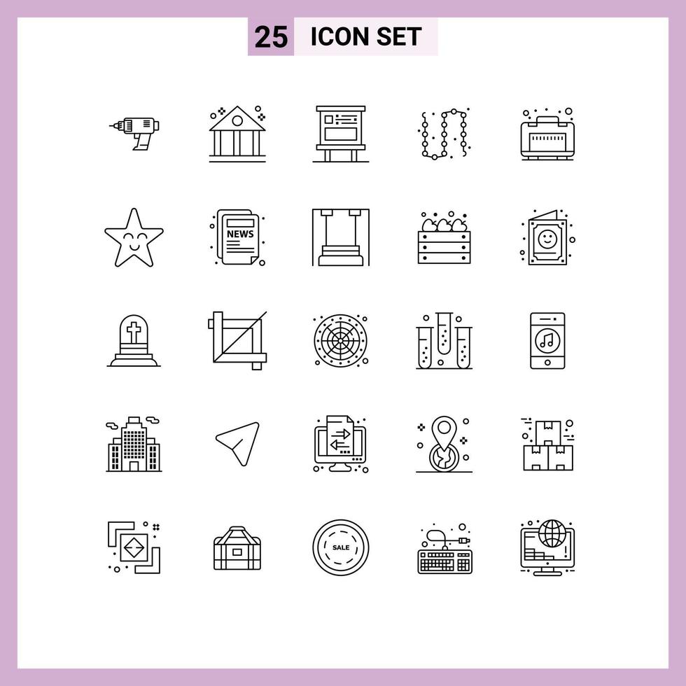 pack de 25 symboles universels de bijoux de luxe publicité éléments de conception vectoriels modifiables pubiens de mode vecteur