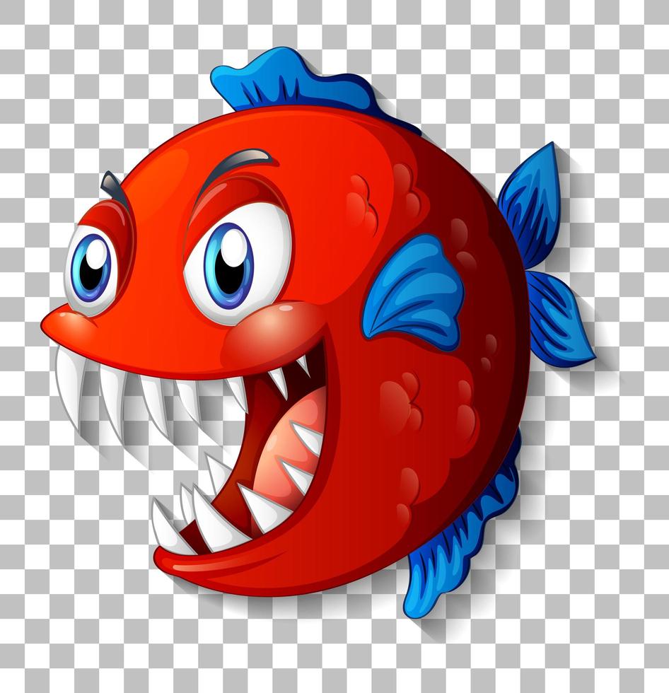 poisson exotique avec personnage de dessin animé de grands yeux vecteur
