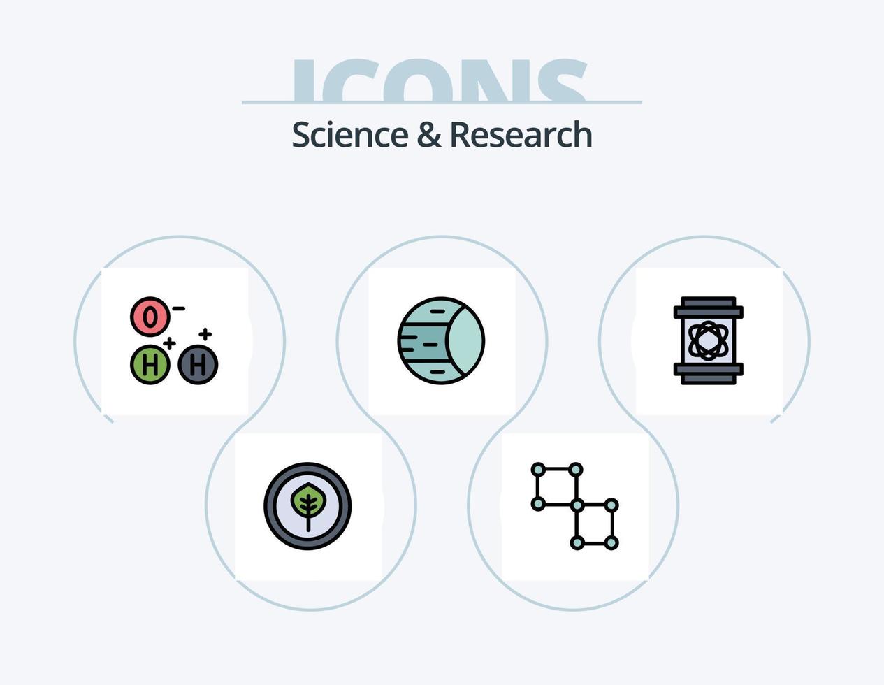 pack d'icônes remplies de ligne scientifique 5 conception d'icônes. Soleil. la science. la science. éclipse. la science vecteur