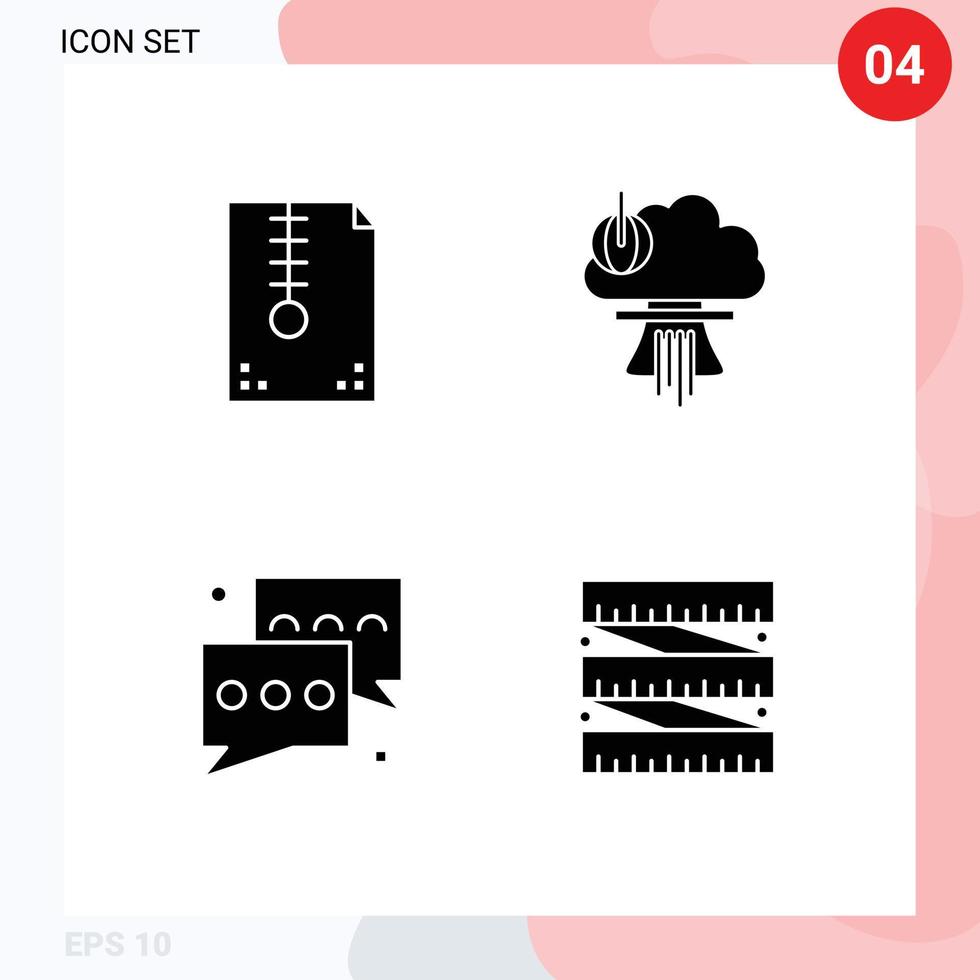 4 glyphes solides vectoriels thématiques et symboles modifiables d'éléments de conception vectoriels modifiables de chat d'explosion de conception de guerre d'archives vecteur
