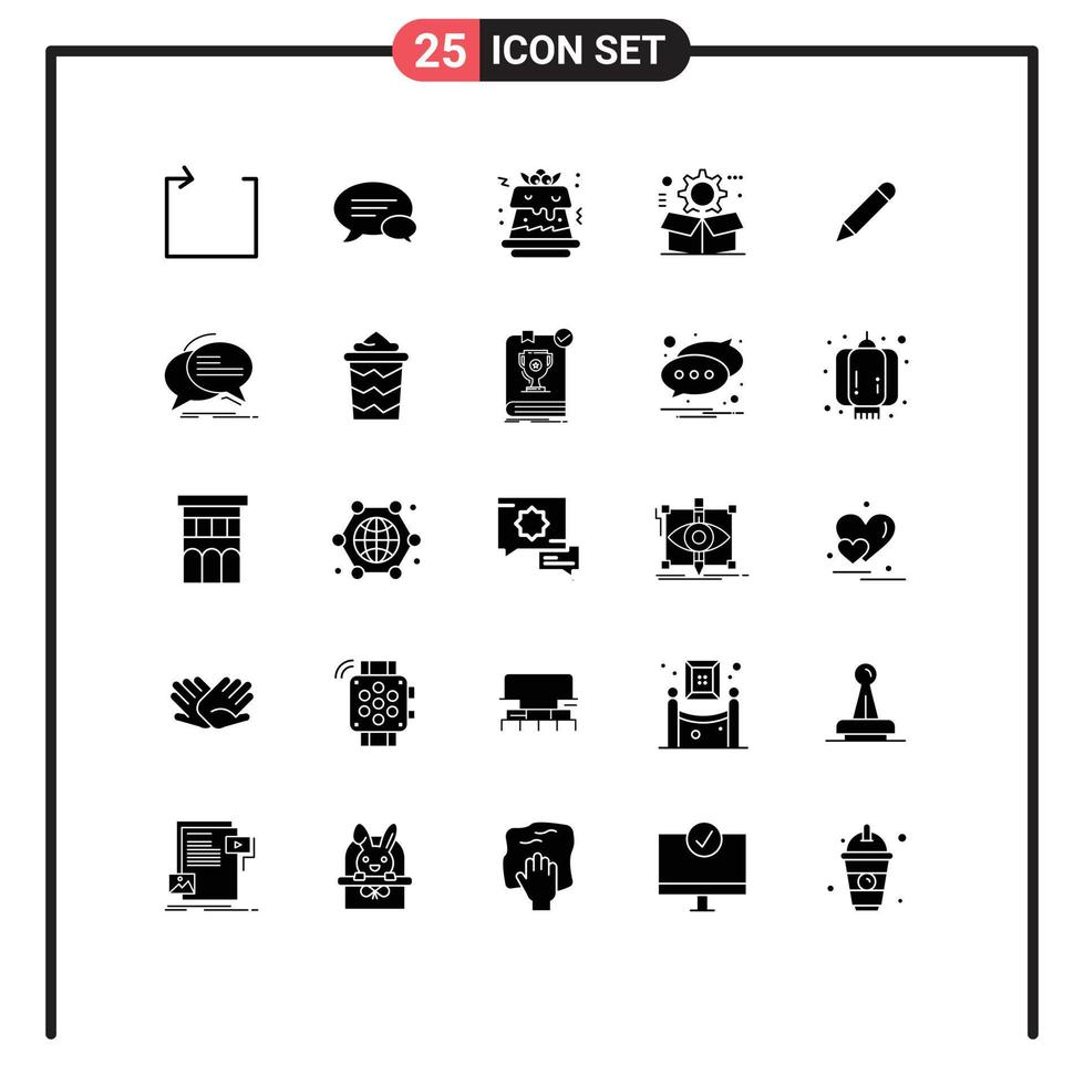 25 icônes créatives signes et symboles modernes de l'école crayon configuration sucrée éléments de conception vectoriels modifiables vecteur