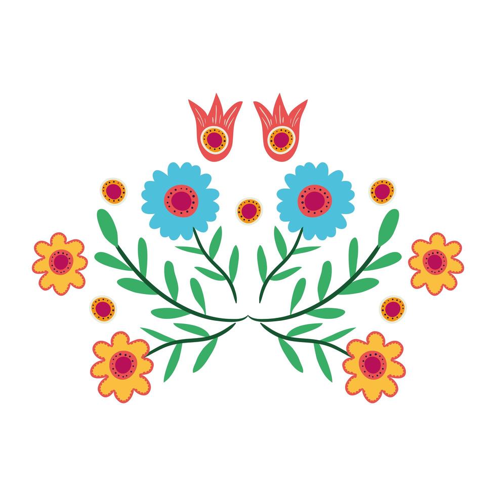 icône de décoration de jardin de belles fleurs vecteur